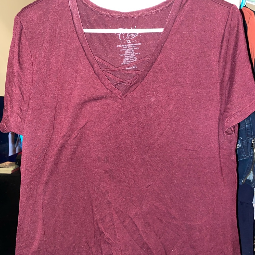 Burgundy shirt